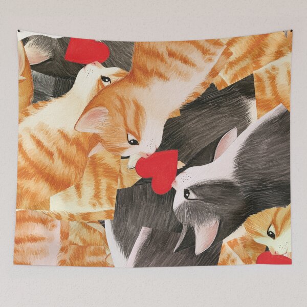 Item preview, Romantic Cat Kiss with Heart designed and sold by WPCreator.