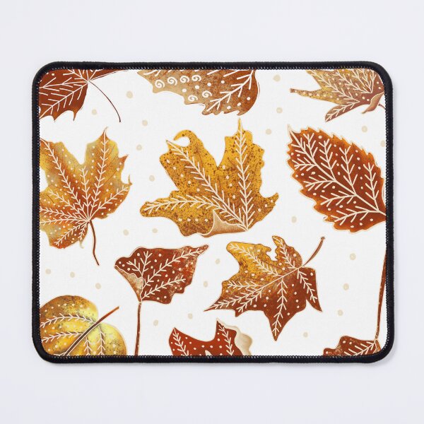Item preview, Leaves pattern outlined with white/autumn pattern designed and sold by A Sweet Fragrance Art.