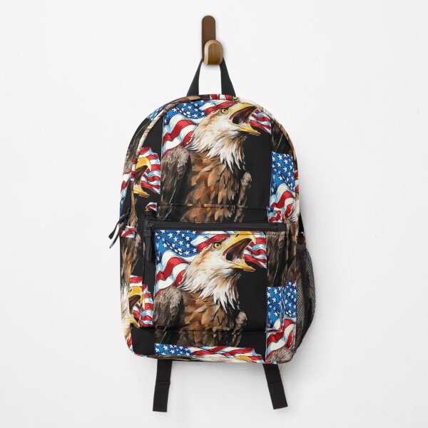 Item preview, Angry American Bald Eagle with American Flag background designed and sold by AmericaFreedom.