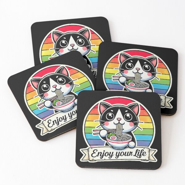 Item preview, Enjoy Your Life Cat meme Ramen Noodles designed and sold by plushism.
