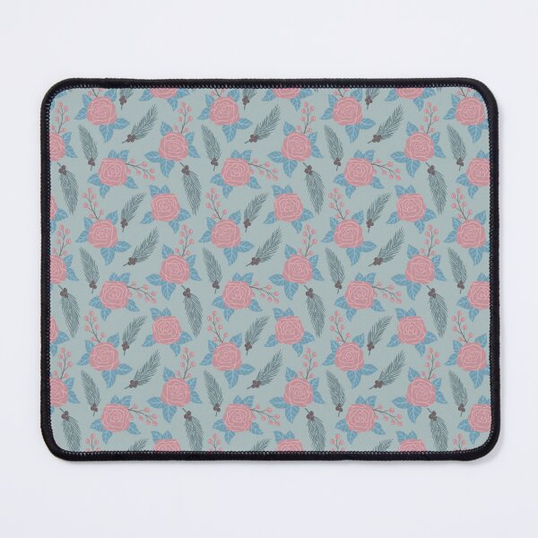 Item preview, Sophisticated dust pink roses with winter greenery pattern designed and sold by Blooming June Design.