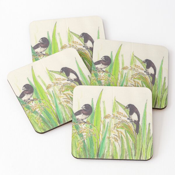 Item preview, White rumped Munia  designed and sold by BirdsAndBrush.