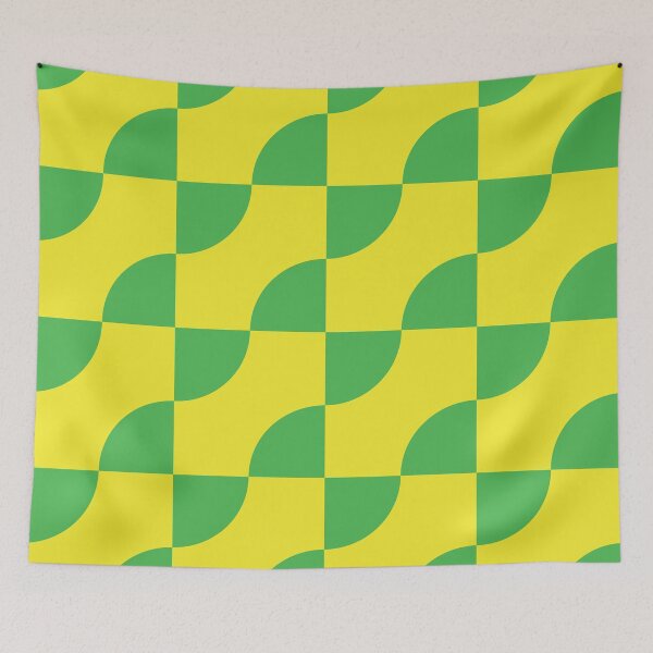Item preview,  Mid Century Green Semi Circles On Yellow Pattern  designed and sold by Yasminepatterns .