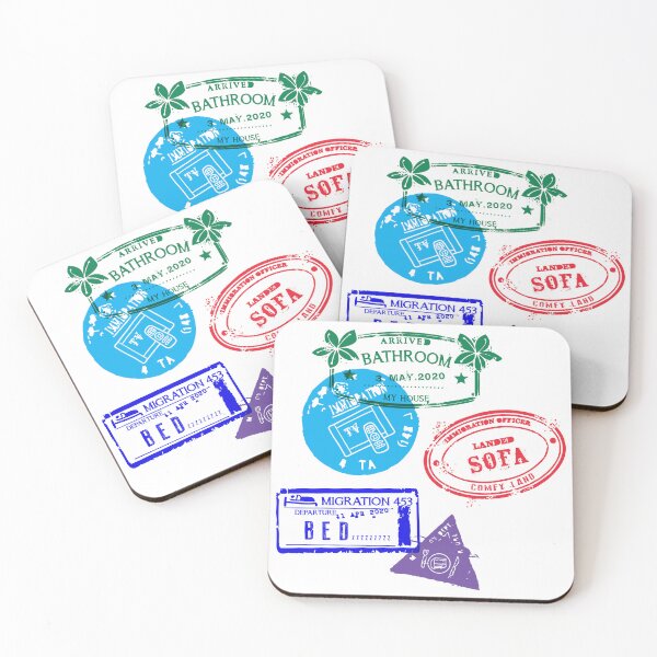 Item preview, Series Of Home Travel Passport Stamps - Staying Home designed and sold by AwesomeDistrict.