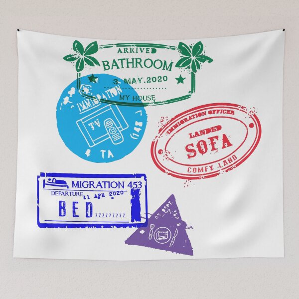 Item preview, Series Of Home Travel Passport Stamps - Staying Home designed and sold by AwesomeDistrict.