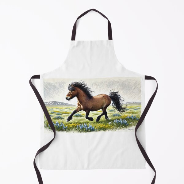 Item preview, A brown Icelandic horse trotting designed and sold by Spiegeltoelter.