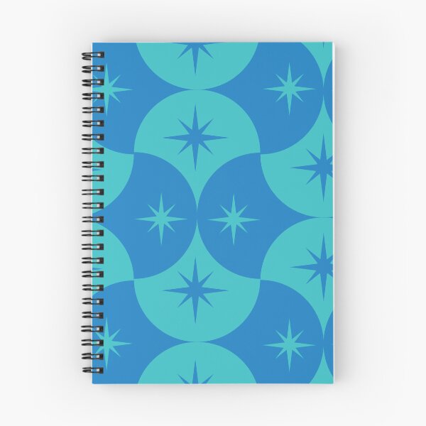 Item preview,  Mid Century Atomic Starbursts on Blue and Turquoise Scallop Shapes  designed and sold by Yasminepatterns .