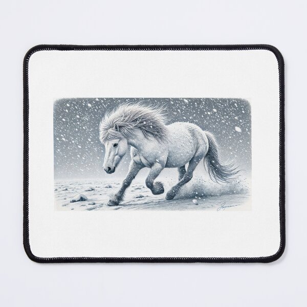 Item preview, A white horse in the snow designed and sold by Spiegeltoelter.