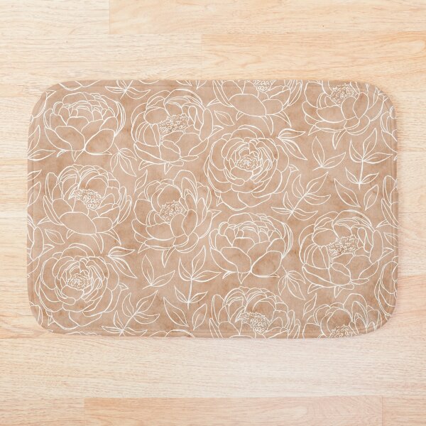 Item preview, Delicadas flores de peonía sobre un patrón texturizado en tonos pastel designed and sold by MilaMooDesigns.