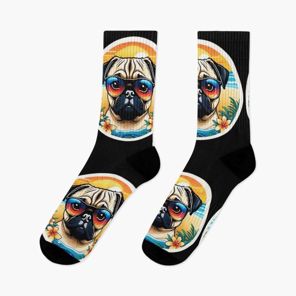 Item preview, Beach Bum Pug with Sunglasses by The Ocean in Hawaii designed and sold by NautiChic.