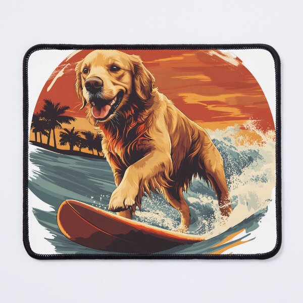 Item preview, Surfing Golden Retreiver Dog designed and sold by LifmusGoDesigns.