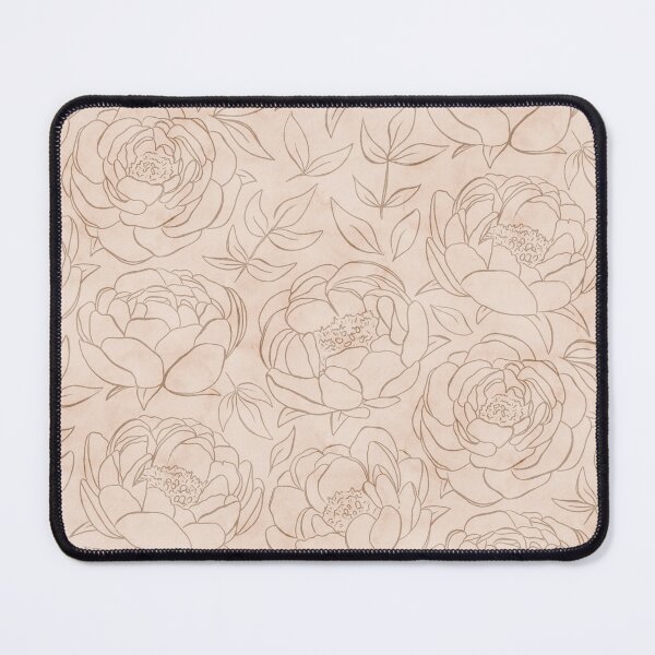 Item preview, Delicate Peony Flowers on a Pastel Textured Beige Pattern designed and sold by MilaMooDesigns.