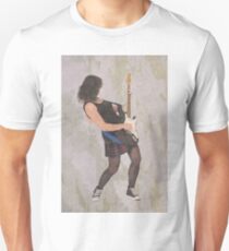 Digitally enhanced image of a Female guitarist playing an electric guitar Unisex T-Shirt