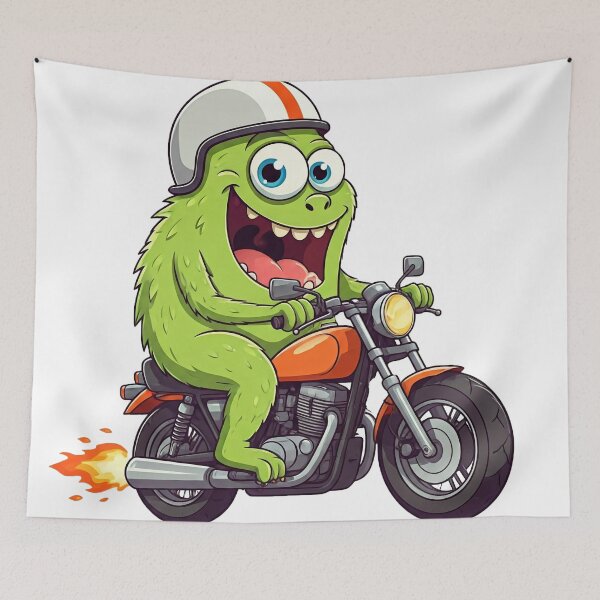 Item preview, Biker monster On His classic Motorcycle designed and sold by 1081900shop.