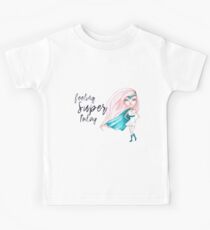 Feeling Super Today - Peach & Teal Version Kids Tee