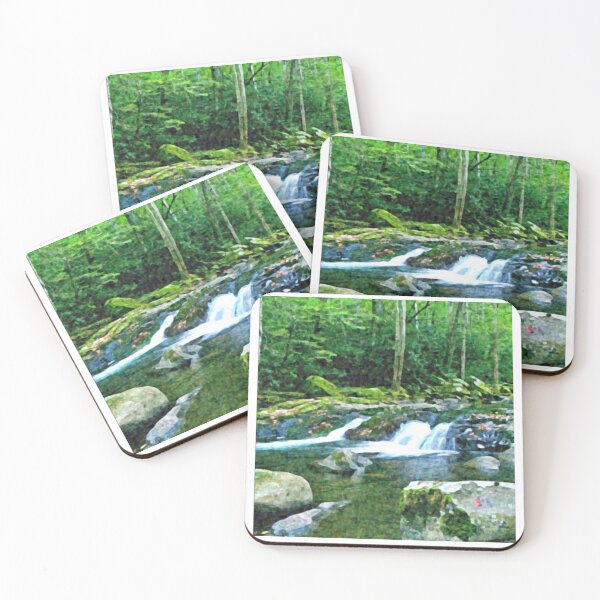 Item preview, Small natural waterfall in a forest designed and sold by Warletz.