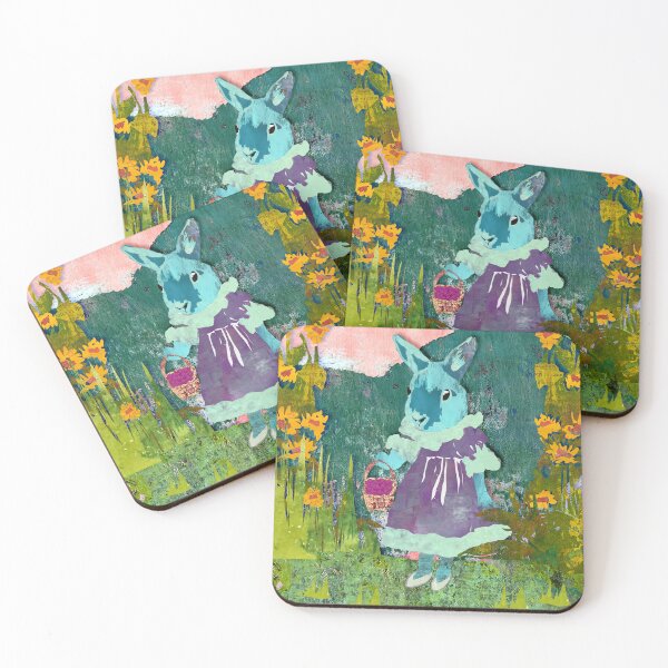 Item preview, Fairytale Blue Bunny Picking Raspberries designed and sold by ginaisarty.