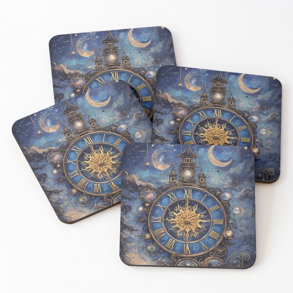 Item preview, Intricate Steampunk Clock Surrounded By Celestial Elements designed and sold by PixelStoneDesign .