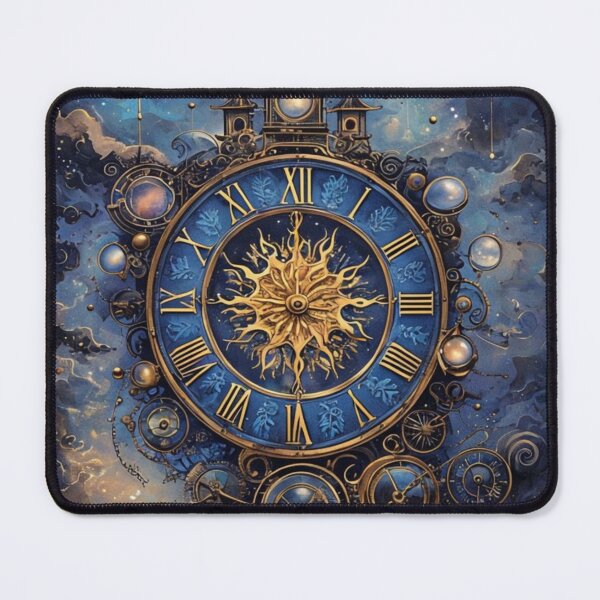 Item preview, Intricate Steampunk Clock Surrounded By Celestial Elements designed and sold by PixelStoneDesign .