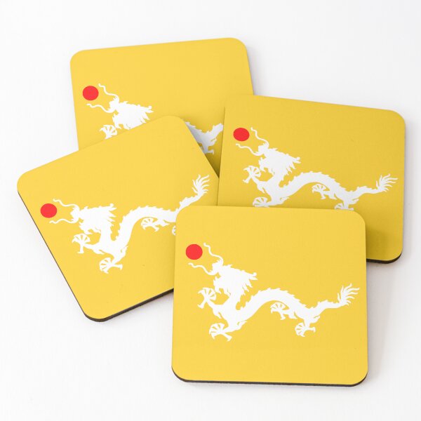 Item preview, White Imperial Chinese Dragon with Red Sun with Yellow Background designed and sold by Mon & Matrix.