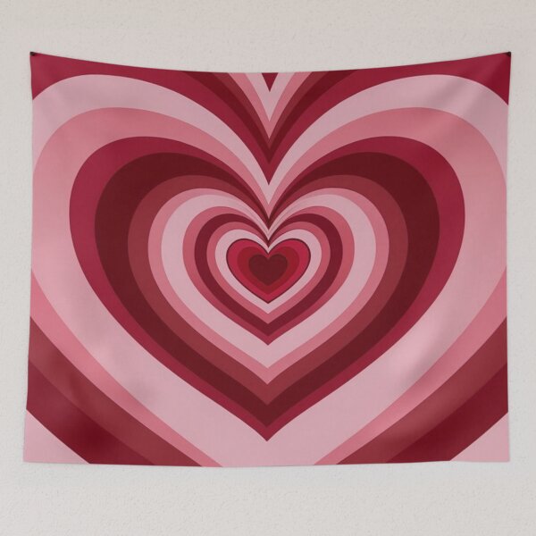 Item preview, Concentric heart patterns in bright red and pink designed and sold by Sigtrix.