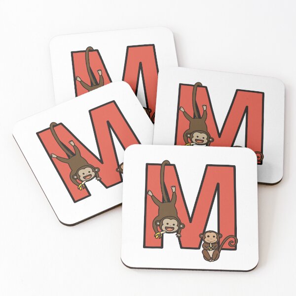 Item preview, Letter M with Monkeys designed and sold by Raonmemory.