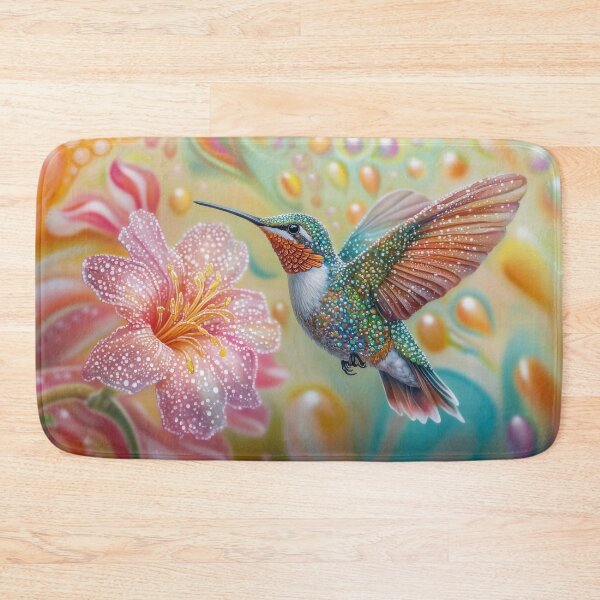 Item preview,  Hummingbird among blooming flowers designed and sold by MargaretWiktor.