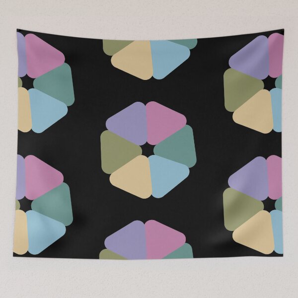 Item preview, Multicolored hexagonal flower pattern designed and sold by JazzyDot.