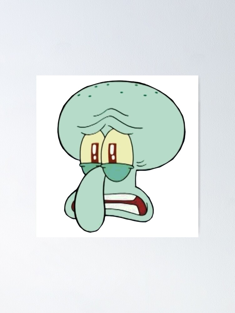 Alternate view of Sad Squidward Meme Poster. 