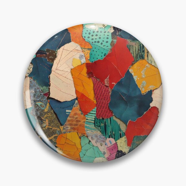 Item preview, Torn paper collage effect with layers of bold, colorful textures designed and sold by Designbes.