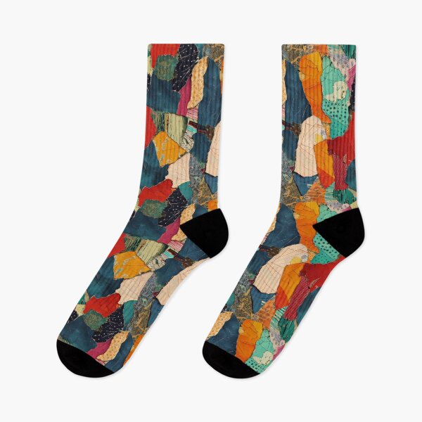 Item preview, Torn paper collage effect with layers of bold, colorful textures designed and sold by Designbes.