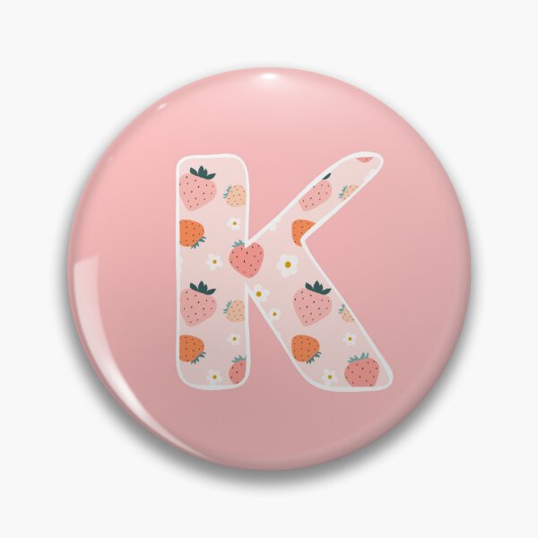Item preview, Hand-drawn Strawberry Letter K Monogram Initial designed and sold by Pink Mint.