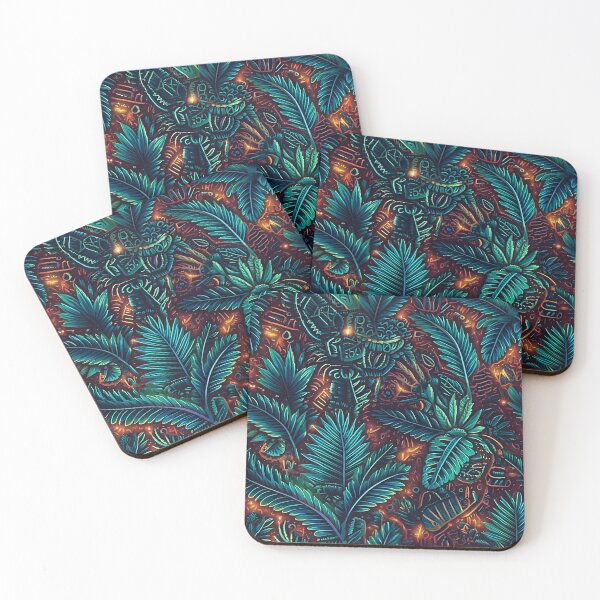 Item preview, Tropical Hawaiian tribal motifs with glowing neon accents designed and sold by Designbes.