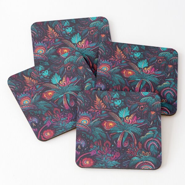 Item preview, Tropical Hawaiian tribal motifs with glowing neon accents designed and sold by Designbes.