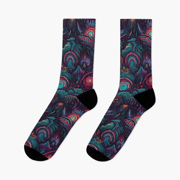 Item preview, Tropical Hawaiian tribal motifs with glowing neon accents designed and sold by Designbes.