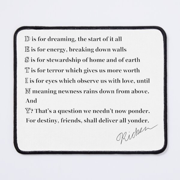 Item preview, Dr Ricken Destiny acrostic poem designed and sold by davedonut.