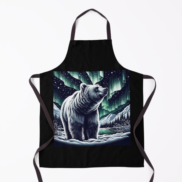 Item preview, Grizzly Bear Standing Proud In Snow With Borealis designed and sold by Dressed For  Duty.