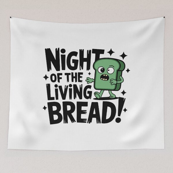 Item preview, Night Of The living Bread! Funny Zombie Bread Pun designed and sold by PMCreative.