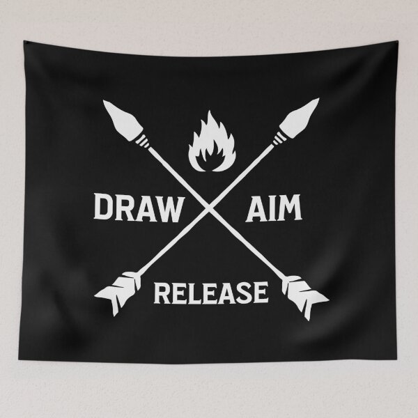Item preview, Draw Aim Release Archery Quote designed and sold by DomTeesHaven.