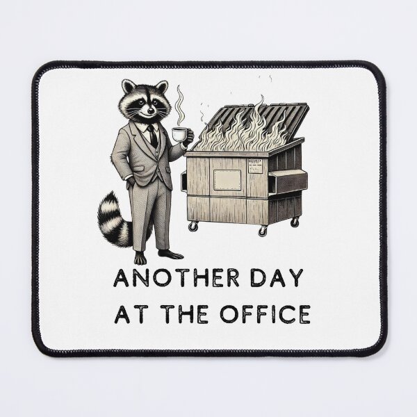Item preview, Another Day at the office, Office Humor, Raccoon Art, Trash Panda quote designed and sold by Nicolelynndecor.