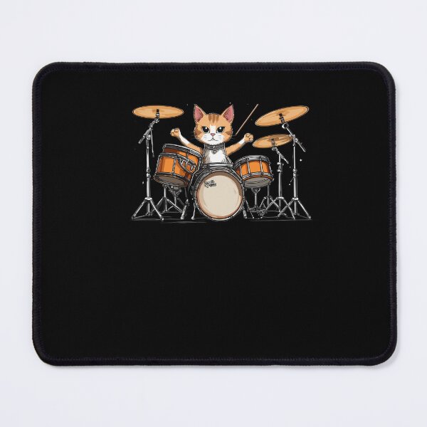Item preview, Funny Punk Kitten Drummer Cat Playing Drums Graphic Art designed and sold by Dressed For  Duty.