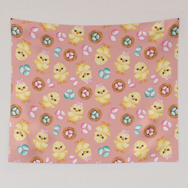 Item preview, Seamless pattern for Easter, chicks with testicles on a pink background designed and sold by Nastasiakhmnk.