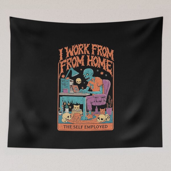 Item preview, Work From Home Zombie Funny Tarot Card Art designed and sold by Mystikos Art.