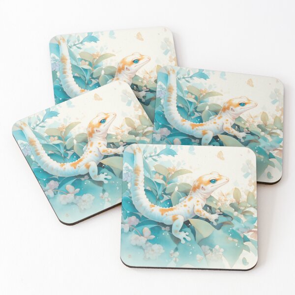 Item preview, Whimsical Gecko Amongst Soft Pastel Leaves designed and sold by AshiraCreations.