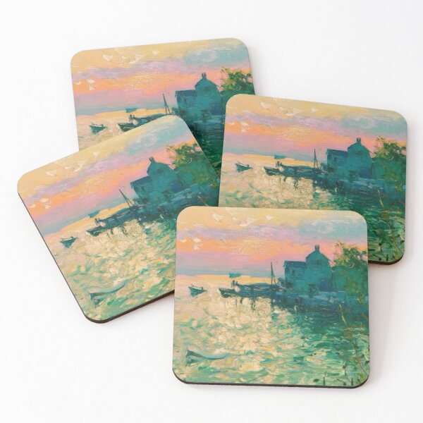 Item preview, Vibrant Sunset Over a French Coastal Village. Art By Carraann  designed and sold by CARRAANN.
