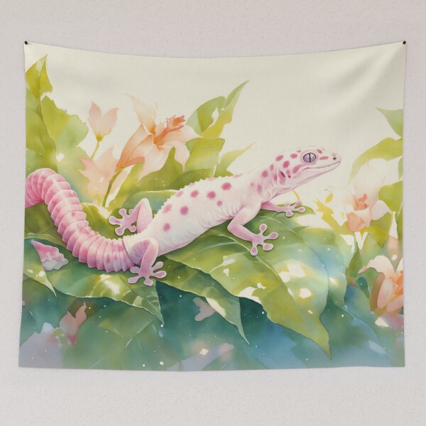 Item preview, Pink-Spotted Gecko in a Tropical Bloom designed and sold by AshiraCreations.