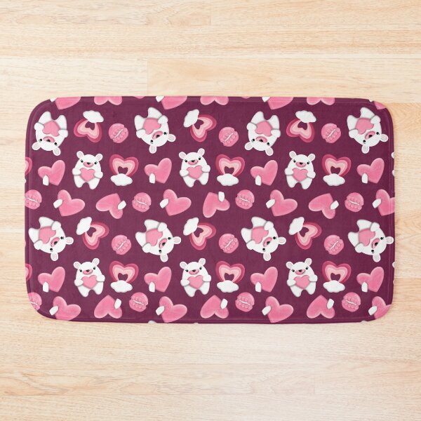 Item preview, Seamless pattern with a bear, heart, rainbow, cake on a purple background	 designed and sold by Nastasiakhmnk.