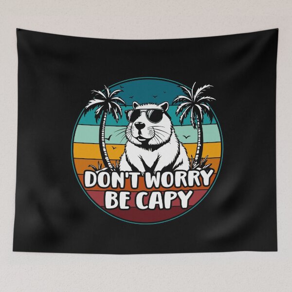 Item preview, Don’t Worry Be Capy - Capybara Cute Retro designed and sold by EnchantedOwl.
