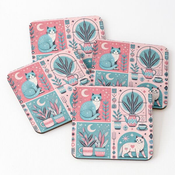 Item preview, Cute cats, plants and decorative shapes designed and sold by saunacat.