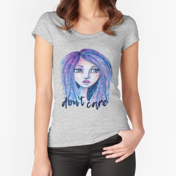 Don't Care Fitted Scoop T-Shirt